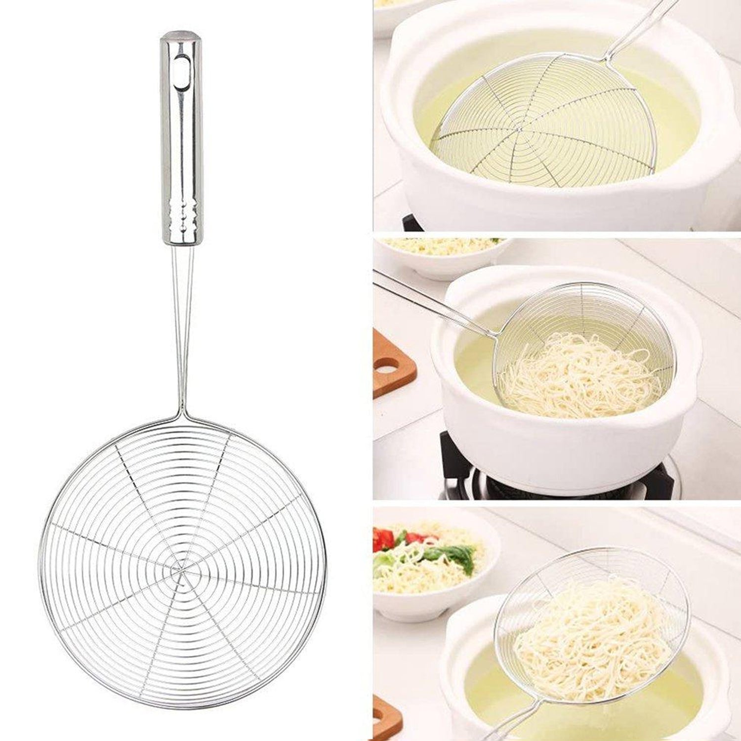 2727 Mini Oil Strainer To Get Perfect Fried Food Stuffs Easily Without Any Problem And Damage. DeoDap 2727 Mini Oil Strainer To Get Perfect Fried Food Stuffs Easily Without Any Problem And Damage. DeoDap